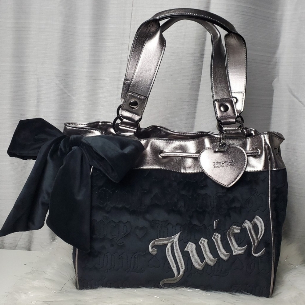 Juicy Couture Black and Silver Tote Bag